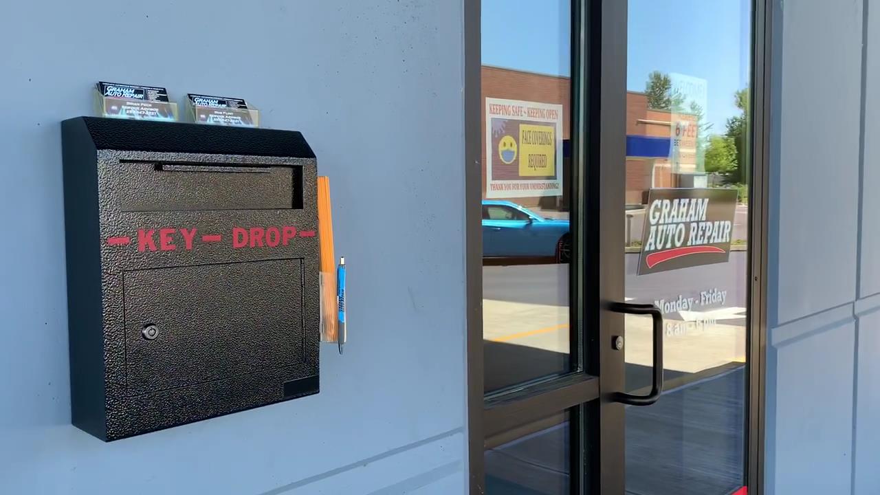 Graham Auto Repair - Locked Key Drop Box for Contactless Service